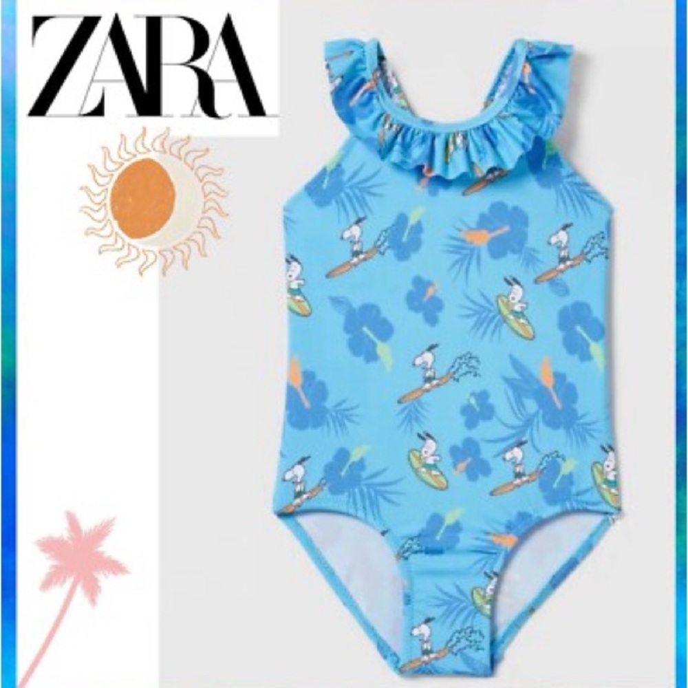 Snoopy ruffle bathing suit for girls